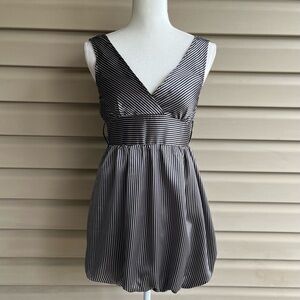 •Poetry• Black/Silver Striped Bubble Mini Dress - Size Small